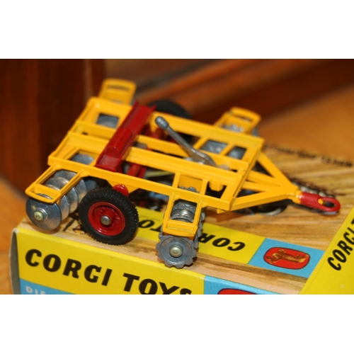 29 - Four Corgi Toys diecast model vehicles to include 53 Massey-Ferguson 65 Tractor with Shovel, 61 Four... 