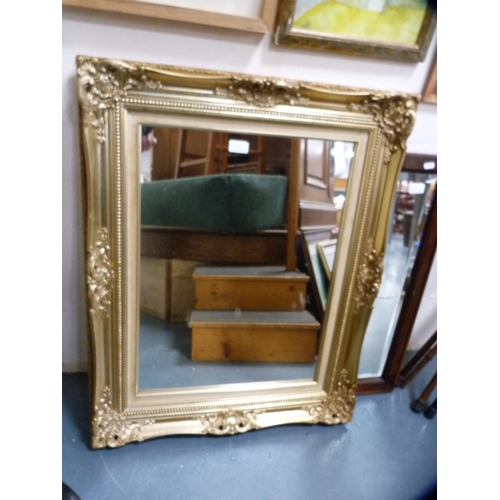 120 - Gilt wall mirror and mahogany framed wall mirror.  (2)