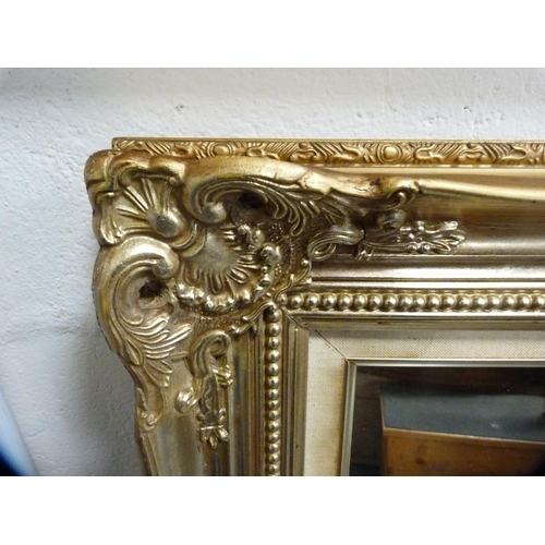 120 - Gilt wall mirror and mahogany framed wall mirror.  (2)