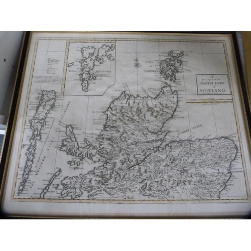 121 - W TobiasOverlooking the HeadlandWatercolour, also a map of the north part of Scotland and various ot... 