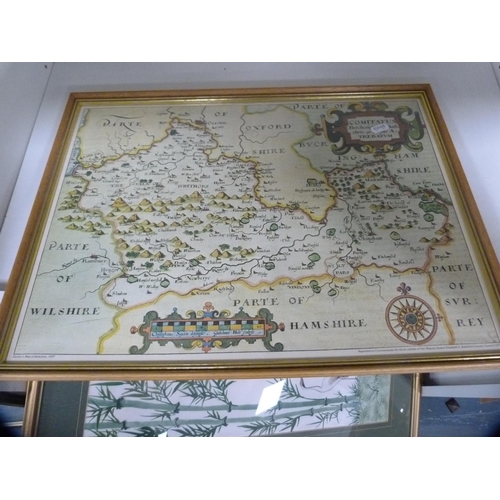 121 - W TobiasOverlooking the HeadlandWatercolour, also a map of the north part of Scotland and various ot... 