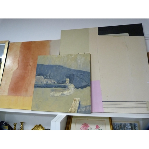 135 - Collection of contemporary canvases.