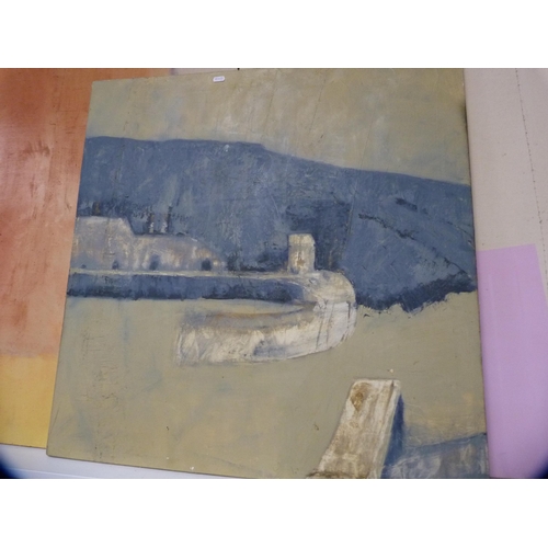 135 - Collection of contemporary canvases.