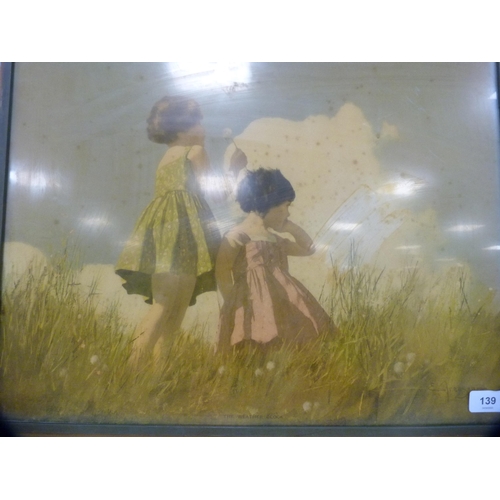 139 - Framed print, 'The Weather Clock', another of Mount Erebus, another framed print.
