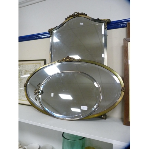 141 - Three metal-framed mirrors.&nbsp; (3)