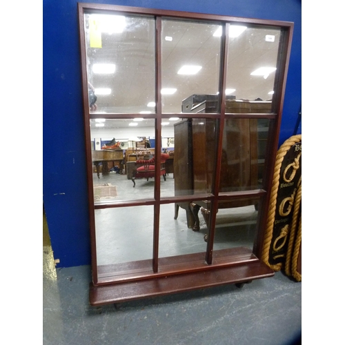 144 - Sectional overmantel mirror.