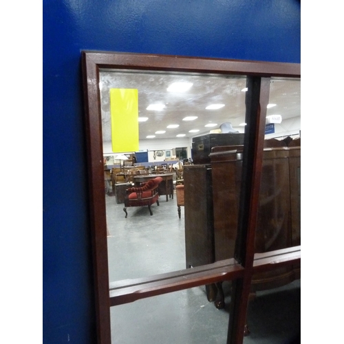 144 - Sectional overmantel mirror.