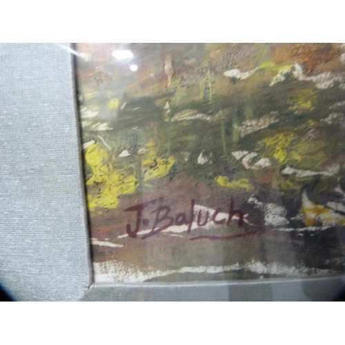 147 - Javed BaluchEastern figuresModern mixed media, and by the same hand, 'Lotus Lake, Islamabad'.&nbsp; ... 