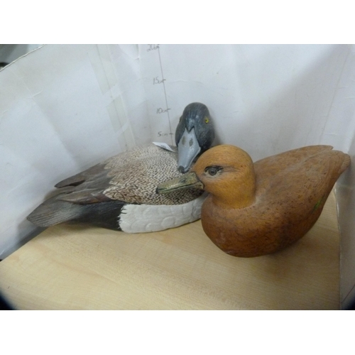 149 - Five carved and painted wooden ducks.