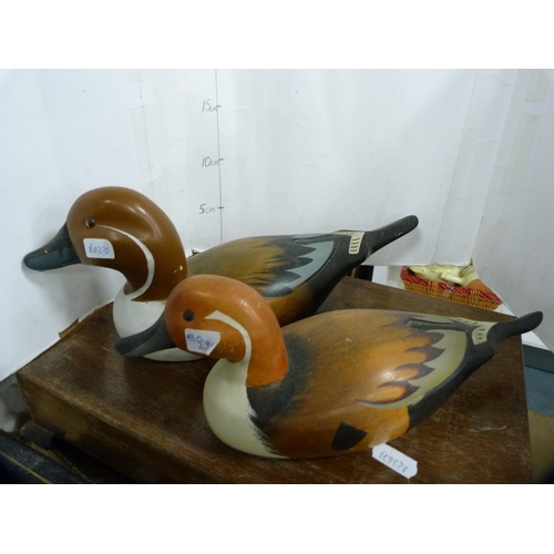 149 - Five carved and painted wooden ducks.