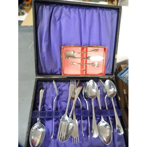 151 - Four cased sets of EP cutlery and three other boxed sets.