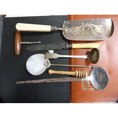 153 - Collection of various flatware including crumb scoop etc.