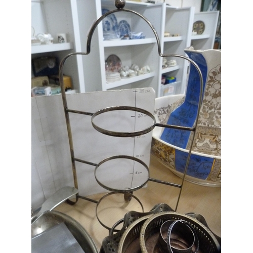 154 - Large collection of EP including three-piece tea set, salver, cake stand, flatware etc.