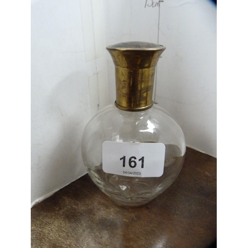 161 - Tortoiseshell and gilt-mounted scent bottle, three fossils and a Quimper-style basket.