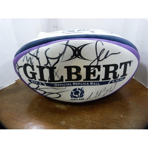 162 - Scotland autographed rugby ball.