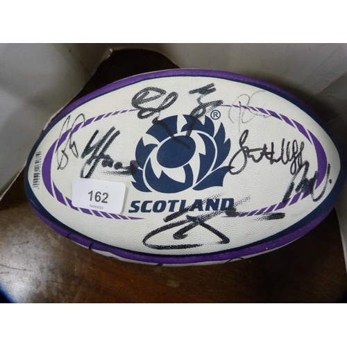 162 - Scotland autographed rugby ball.