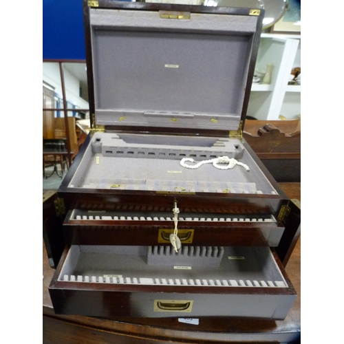 170 - Mahogany and brass-bound cutlery box with drawers