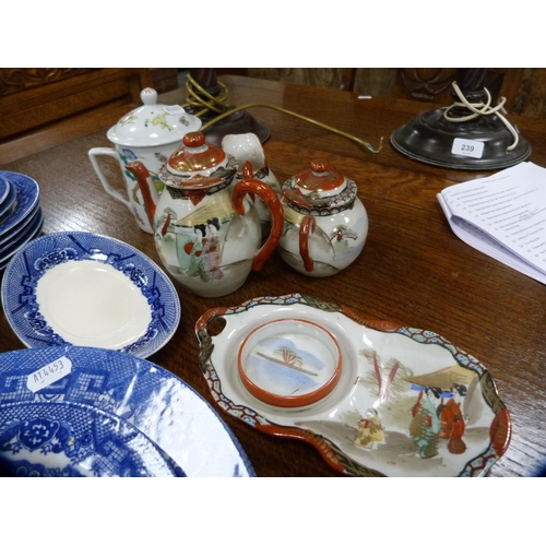 238 - Collection of blue and white ware, oriental teawares etc.