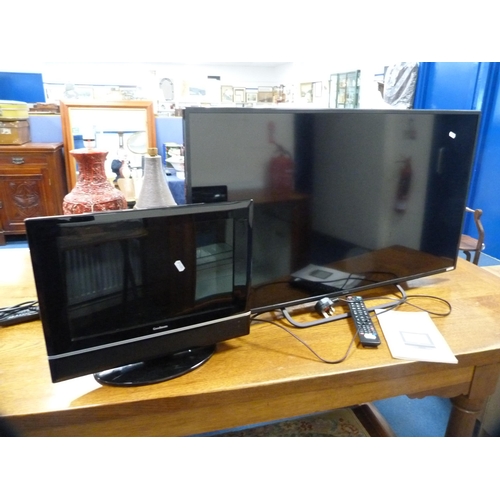 488 - Technika 40in television and a 15in Goodmans television, both with remotes.