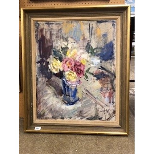 400 - Joseph Oppenheimer R.P. (1876-1966) ARR Framed oil on canvas - signed and dated 1960 'Red and Yellow... 