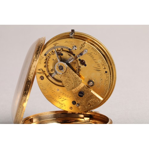 144 - Gents 18 carat gold open faced pocket watch engraved foliate dial with roman numerals with subsidiar... 