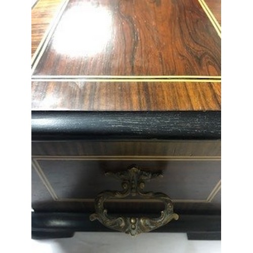 255 - 19th Century French inlaid rosewood cased music box, 12 airs, length 65cm, width 29cm, height 21cm