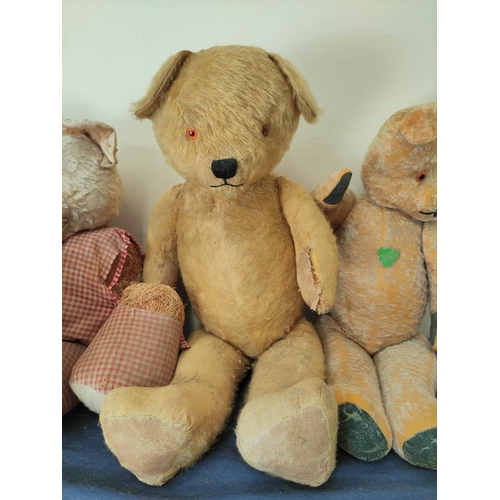 60 - Four early large mohair teddy bears (4)