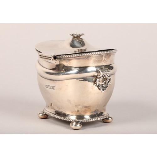 203 - Edwardian silver sugar basin and cover, raised on bun feet, assay marked London 1905 weight 220g