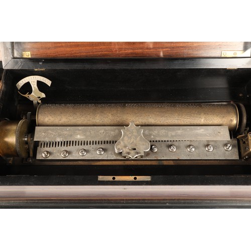 255 - 19th Century French inlaid rosewood cased music box, 12 airs, length 65cm, width 29cm, height 21cm