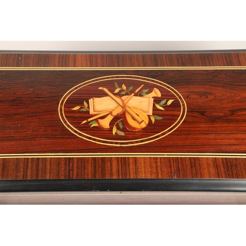 255 - 19th Century French inlaid rosewood cased music box, 12 airs, length 65cm, width 29cm, height 21cm