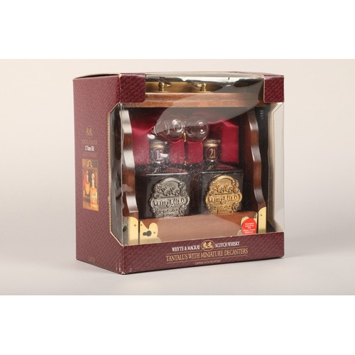 295A - Boxed Whyte & Mackay 12 year old and 21 year old blends in presentation tantalus with miniature ... 