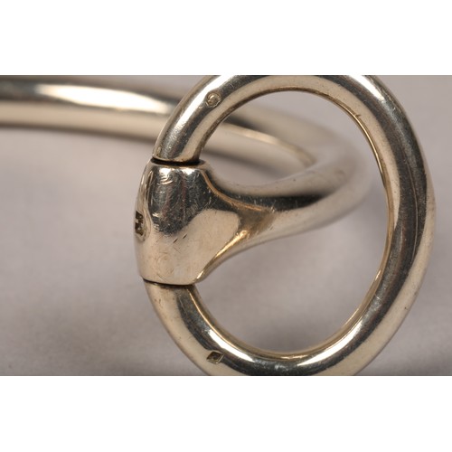 118 - Hermes Paris, silver torque bangle,
diameter 5.6cm, weight 64.g