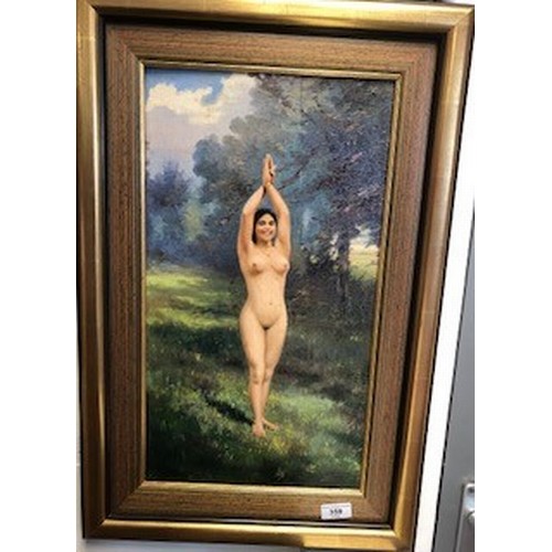 359 - Emile Ralambo, French (1879-1963) ARR Framed oil on board, signed and dated 1924 'Maiden in the Coun... 