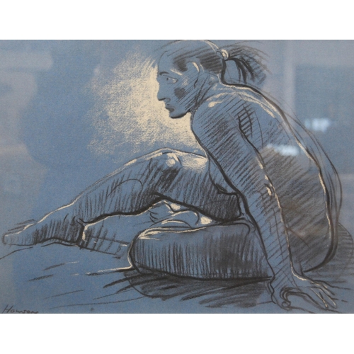 304 - Peter Howson OBE (Scottish, b. 1958)Untitled portrait of a nude femaleSigned, pastel, 29.5cm x 38.5c... 