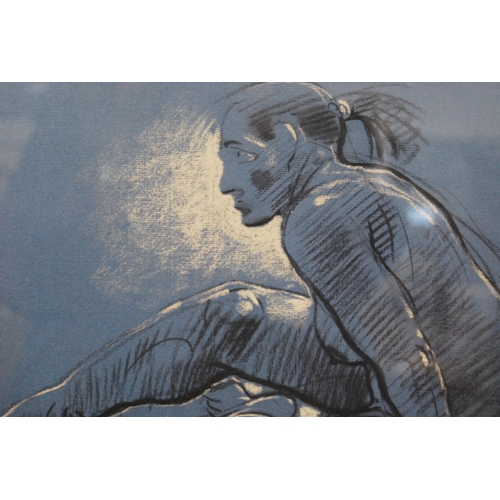 304 - Peter Howson OBE (Scottish, b. 1958)Untitled portrait of a nude femaleSigned, pastel, 29.5cm x 38.5c... 