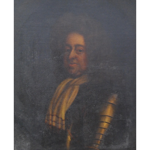 310 - Circle of Sir Godfrey Kneller (1646 - 1723)Portrait of a noble gentleman with white stock and armour... 