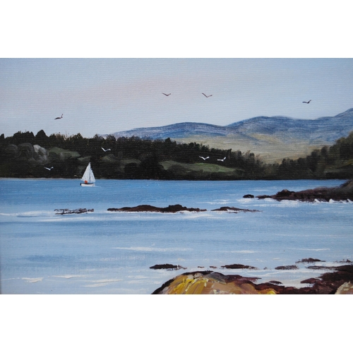 315 - Jim Sturgeon (Scottish, 1931 - 2006)Rockcliffe looking towards ScreelSigned, oil on canvas, 33.5cm x... 