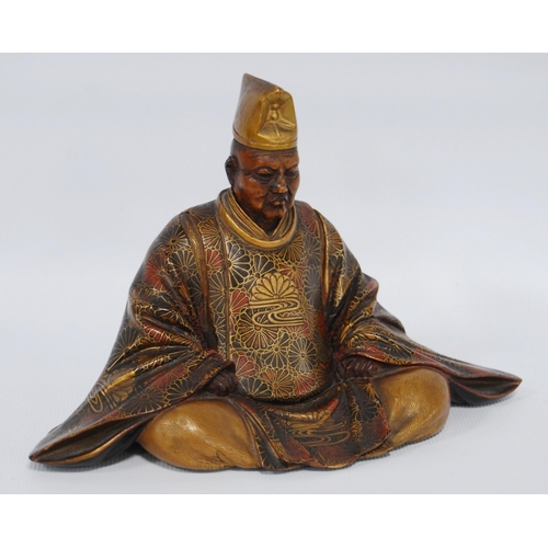 267 - Japanese polychrome lacquered wood figure, late Meiji/Taisho period (early 20th century), modelled a... 