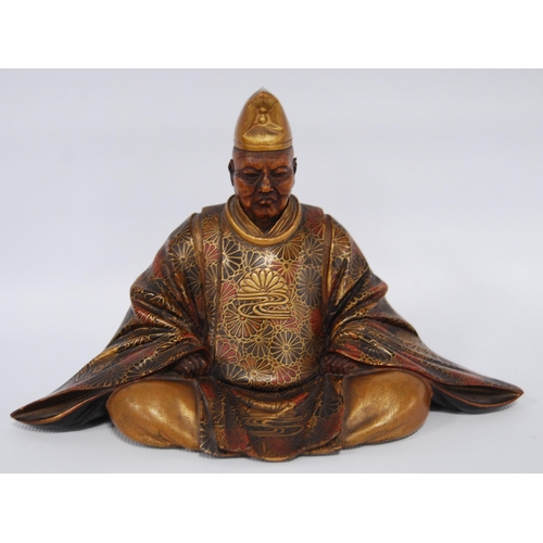 267 - Japanese polychrome lacquered wood figure, late Meiji/Taisho period (early 20th century), modelled a... 