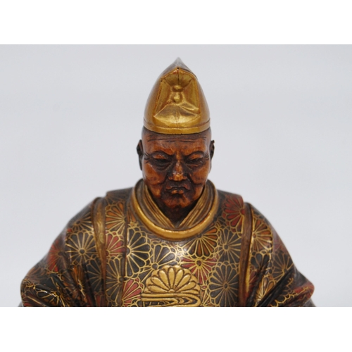 267 - Japanese polychrome lacquered wood figure, late Meiji/Taisho period (early 20th century), modelled a... 