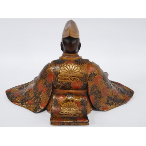 267 - Japanese polychrome lacquered wood figure, late Meiji/Taisho period (early 20th century), modelled a... 