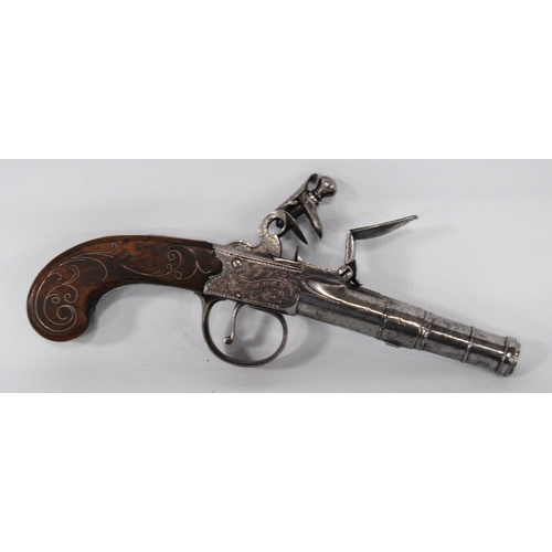 198 - HW Mortimer & Co., London (Gunmaker to His Majesty) pair of 54 bore flintlock boxlock pocket pis... 