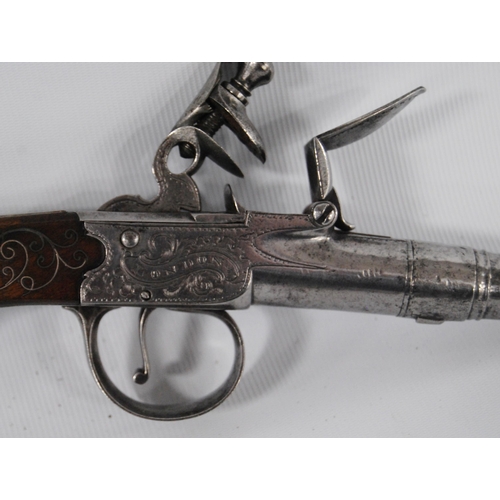 198 - HW Mortimer & Co., London (Gunmaker to His Majesty) pair of 54 bore flintlock boxlock pocket pis... 