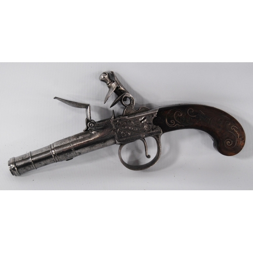 198 - HW Mortimer & Co., London (Gunmaker to His Majesty) pair of 54 bore flintlock boxlock pocket pis... 