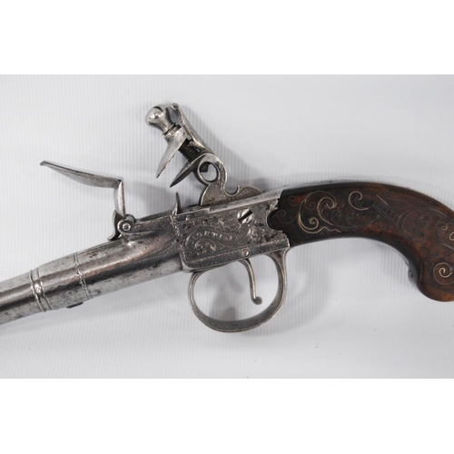 198 - HW Mortimer & Co., London (Gunmaker to His Majesty) pair of 54 bore flintlock boxlock pocket pis... 