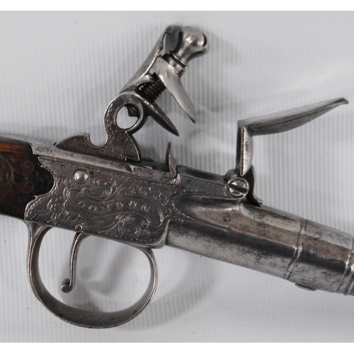 198 - HW Mortimer & Co., London (Gunmaker to His Majesty) pair of 54 bore flintlock boxlock pocket pis... 