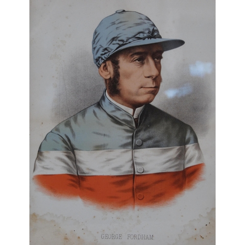 299 - Group of seven late Victorian Illustrated Sporting & Dramatic News colour jockey chromolithograp... 