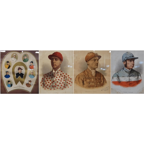 299 - Group of seven late Victorian Illustrated Sporting & Dramatic News colour jockey chromolithograp... 