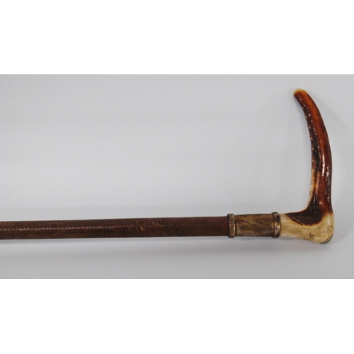 196 - Two George VI period riding crops by Swaine & Adeney, London, both with maker's button to the an... 