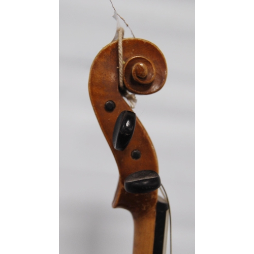 204 - German child's violin with two-piece back, c. 1950s, label for JJ Van de Geest & Son, 30cm long,... 